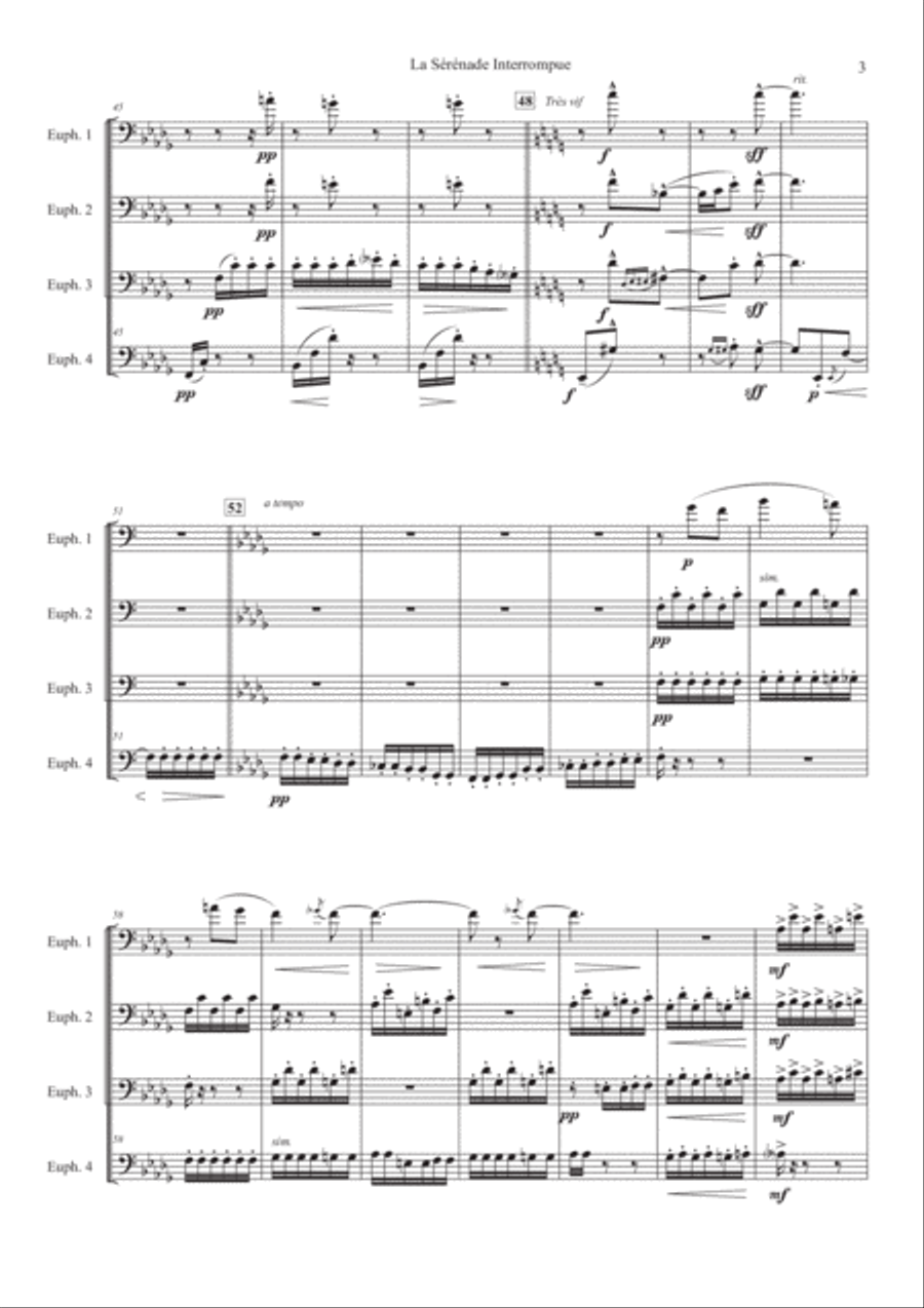 Three Debussy Preludes for Euphonium Quartet Euphonium Quartet scores gallery preview page 4