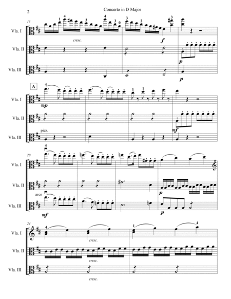 Viola Concerto in D Major, arranged for Three Violas image number null
