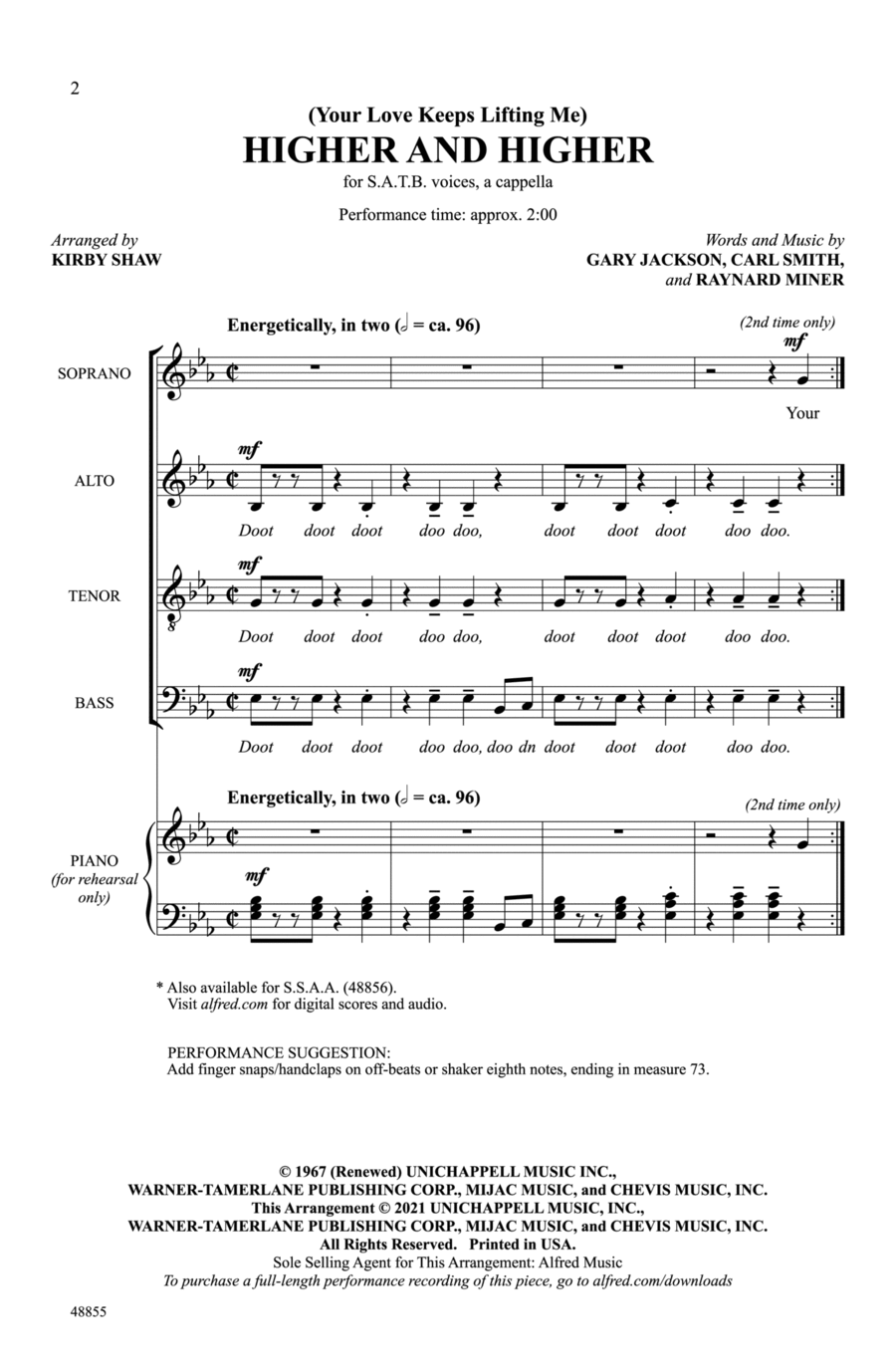 (Your Love Keeps Lifting Me) Higher and Higher Choir scores gallery preview page 1