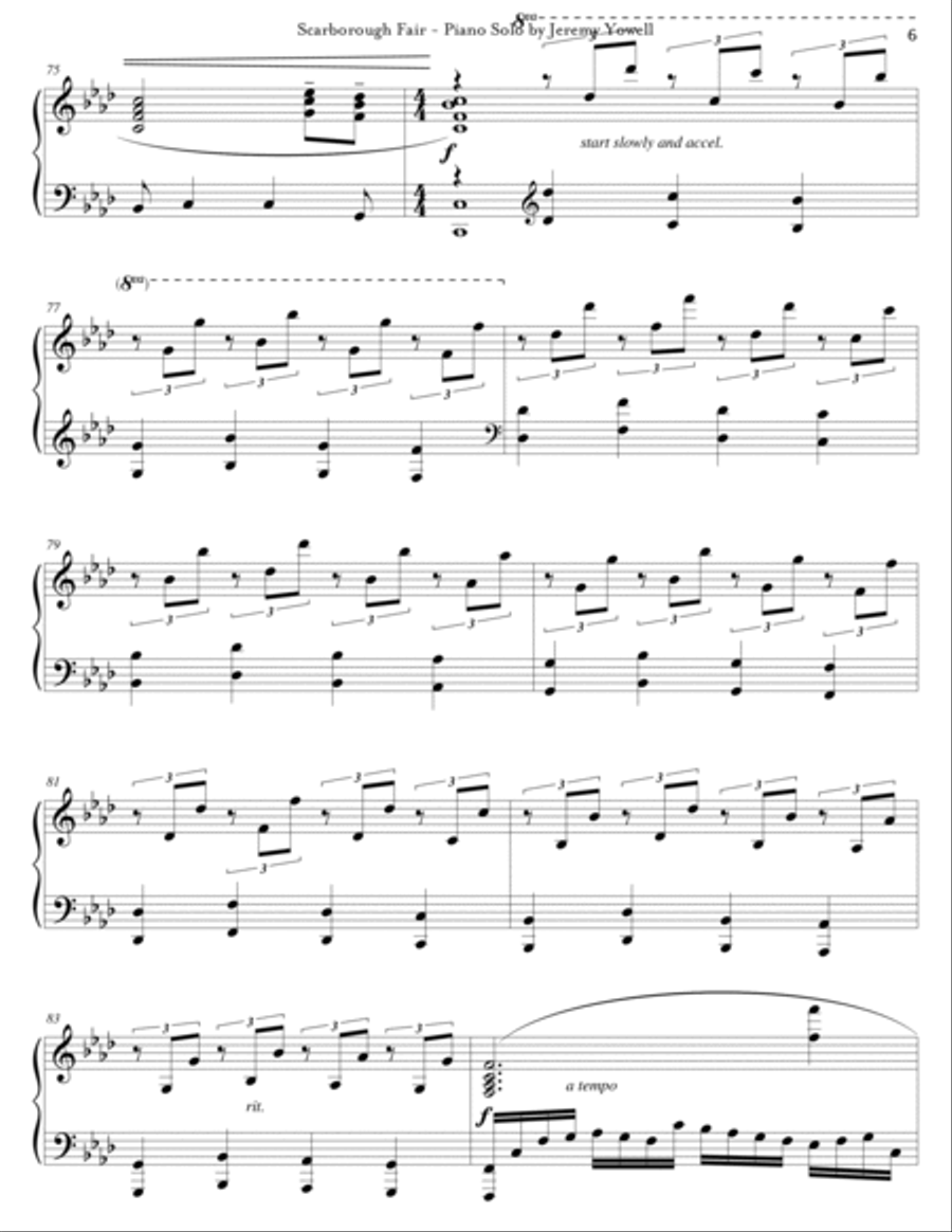 Scarborough Fair Piano Solo scores gallery preview page 6