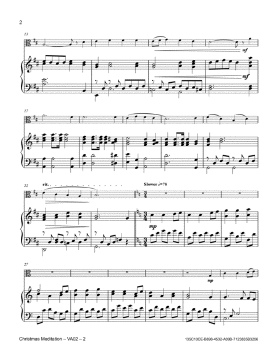 Christmas Meditation Viola scores gallery preview page 2