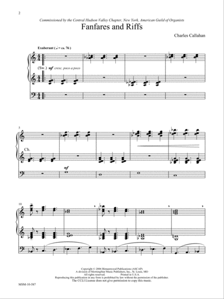 Fanfares and Riffs Organ scores gallery preview page 2