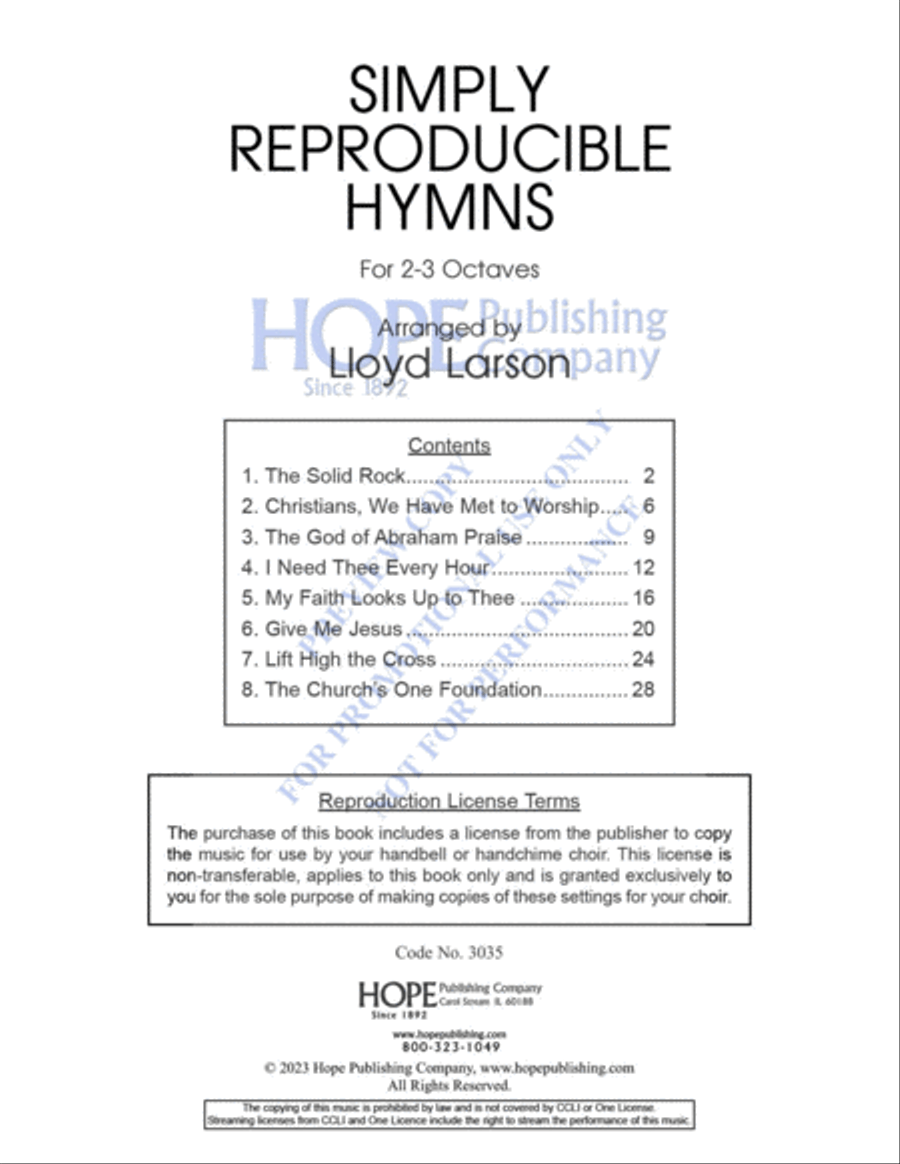 Simply Reproducible Hymns Handbell Choir scores gallery preview page 4