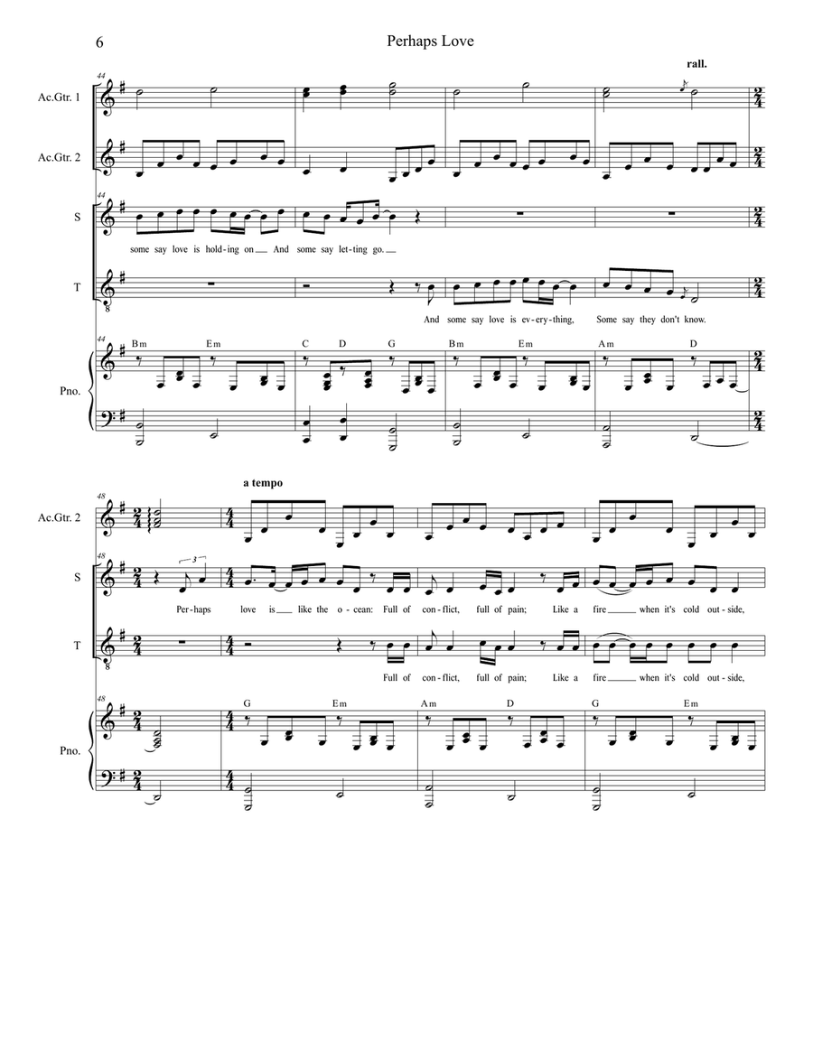 Perhaps Love Perhaps Love Vocal Duet scores gallery preview page 6