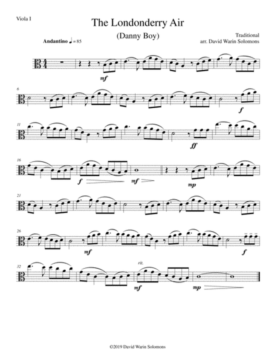 The Londonderry Air (Oh Danny Boy) for 2 violas and guitar image number null