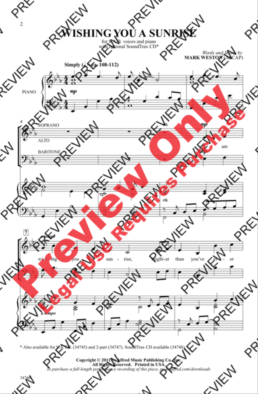 Wishing You a Sunrise Wishing You a Sunrise 3-Part scores gallery preview page 2