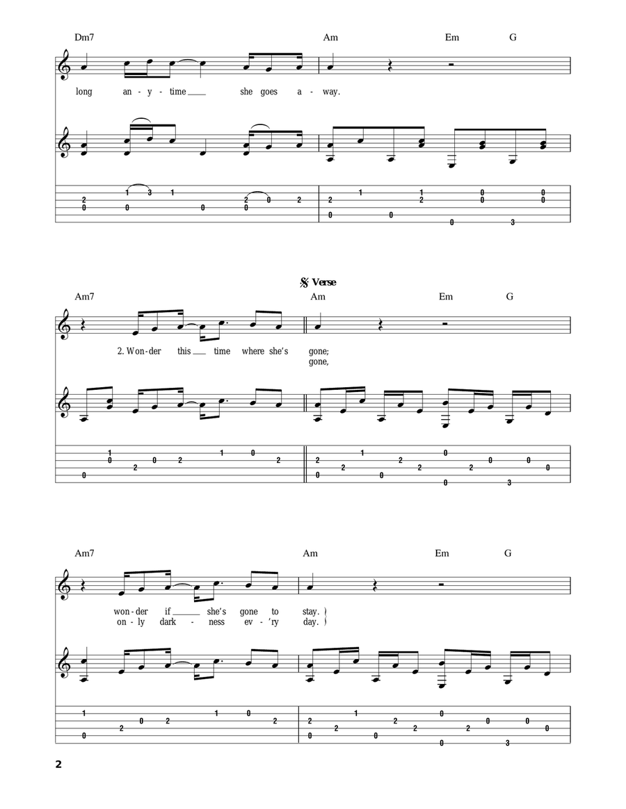 Ain't No Sunshine Guitar Solo scores gallery preview page 2