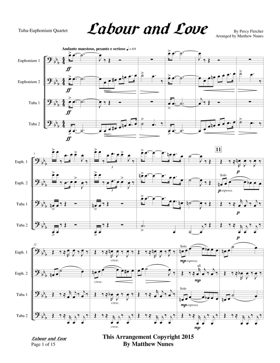 Labour and Love Chamber Music scores gallery preview page 1