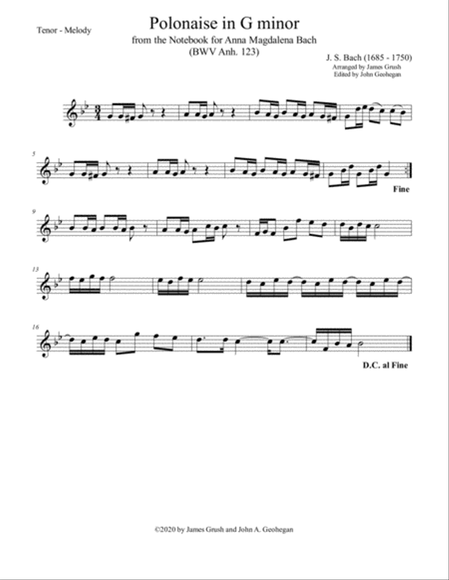 Eight Bach Pieces for Recorder Trio and Solo Recorder scores gallery preview page 6