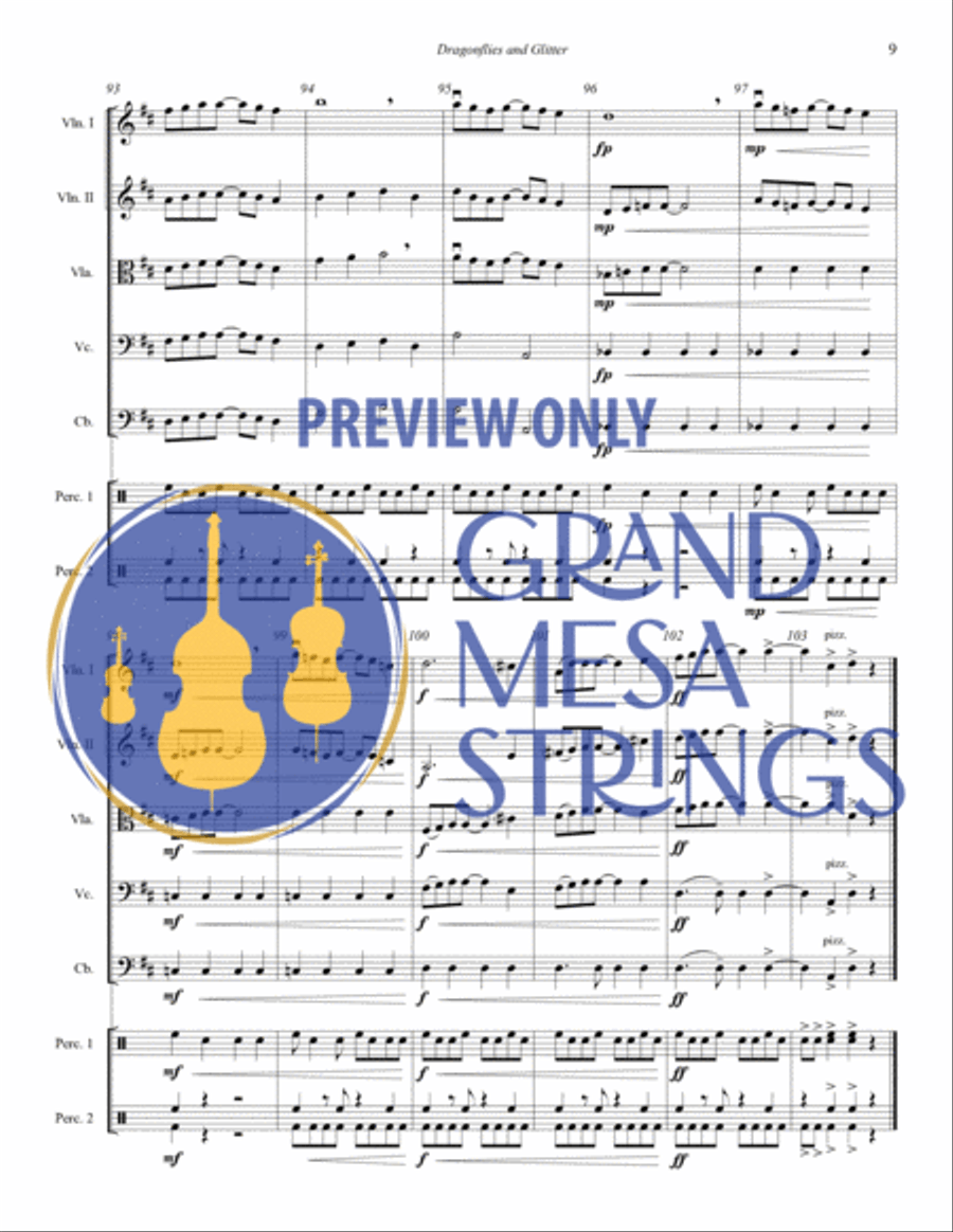 Dragonflies and Glitter String Orchestra scores gallery preview page 10