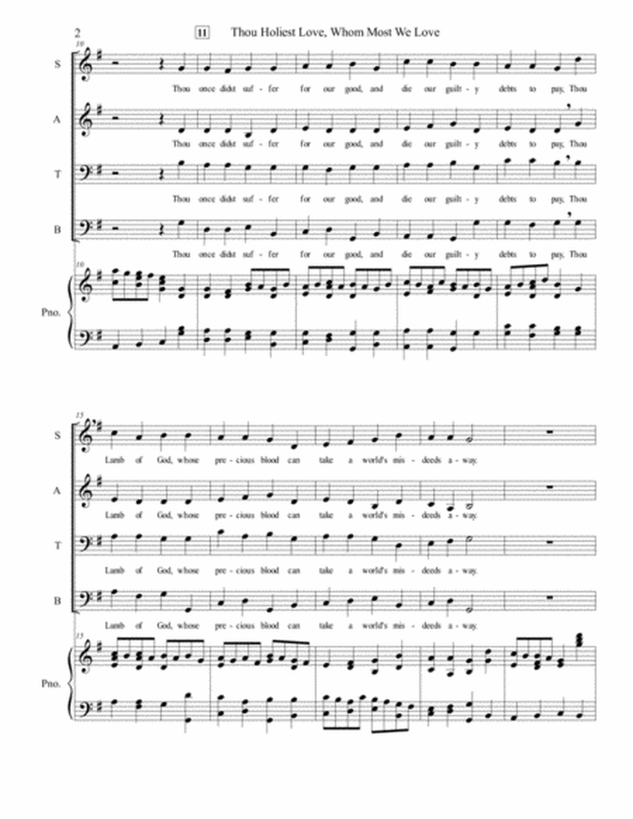 Thou Holiest Love for SATB choir image number null