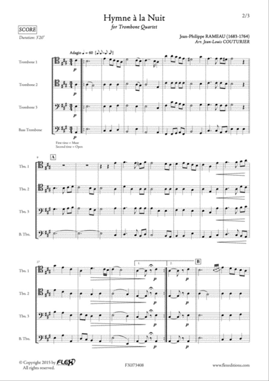 Hymne a la Nuit Trombone scores gallery preview page 2