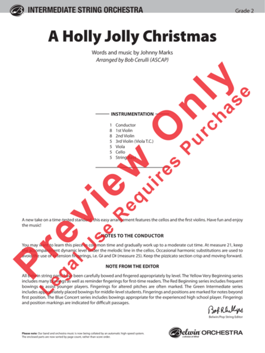 A Holly Jolly Christmas A Holly Jolly Christmas String Orchestra scores gallery preview page 2