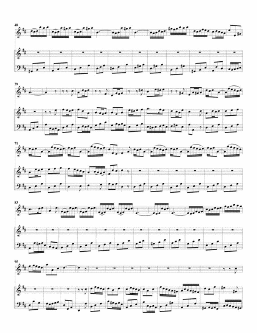 Two arias from Cantata BWV 202 (arrangement for violin and organ or harpsichord) Small Ensemble scores gallery preview page 6