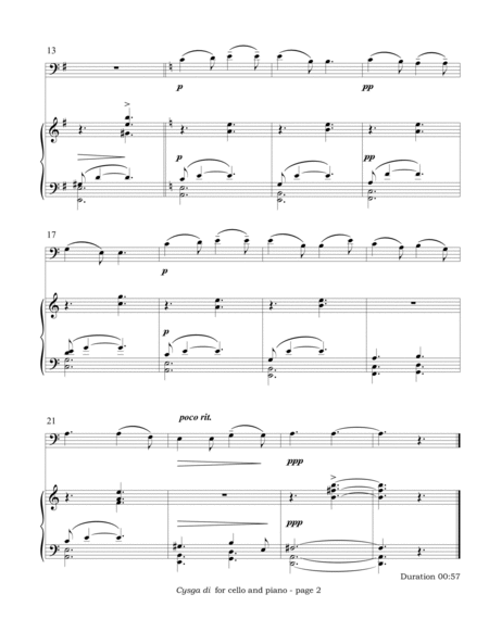Three Welsh Folk Songs for cello and piano image number null