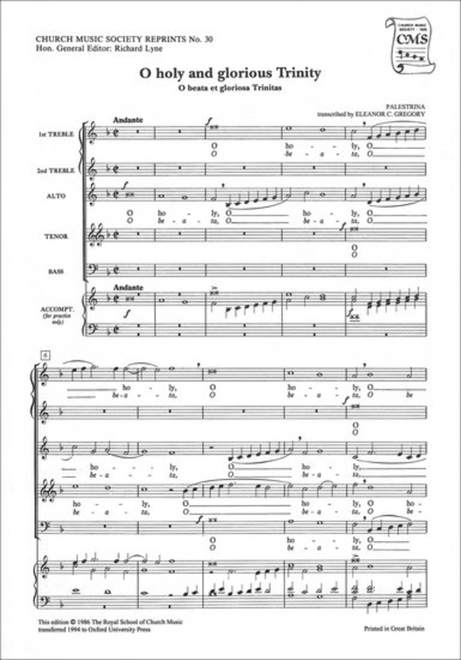 O holy and glorious Trinity (O beata et gloriosa Trinitas) SSATB scores gallery preview page 1