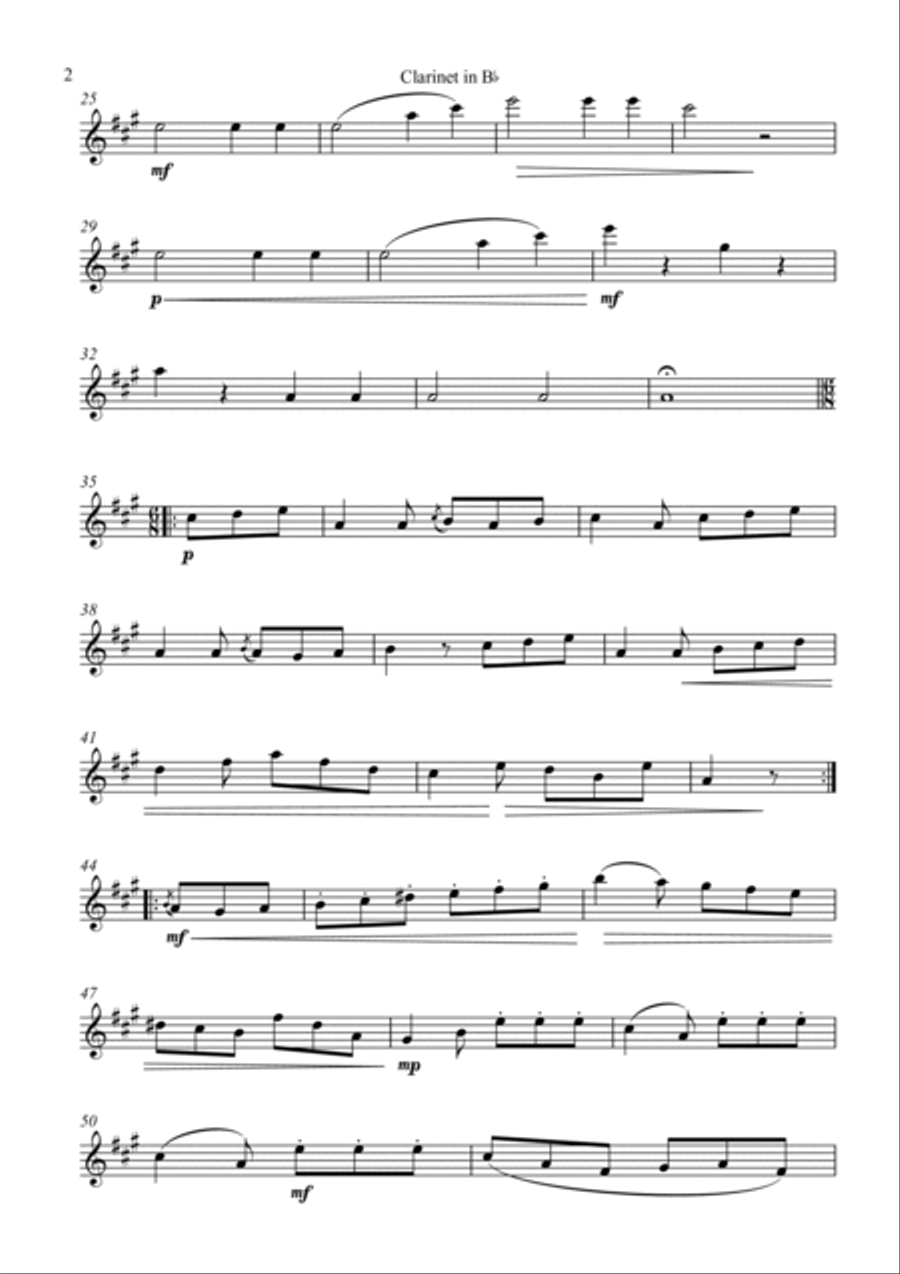 Sonatina in G Major For Clarinet in Bb B-Flat Clarinet scores gallery preview page 2