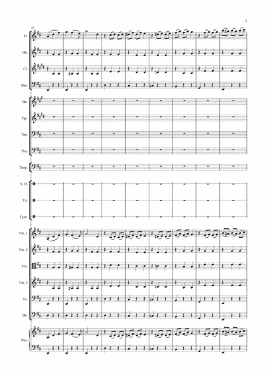 Waltz of the Flowers (Fantasia from Nutcracker) for School Orchestra Full Orchestra scores gallery preview page 5