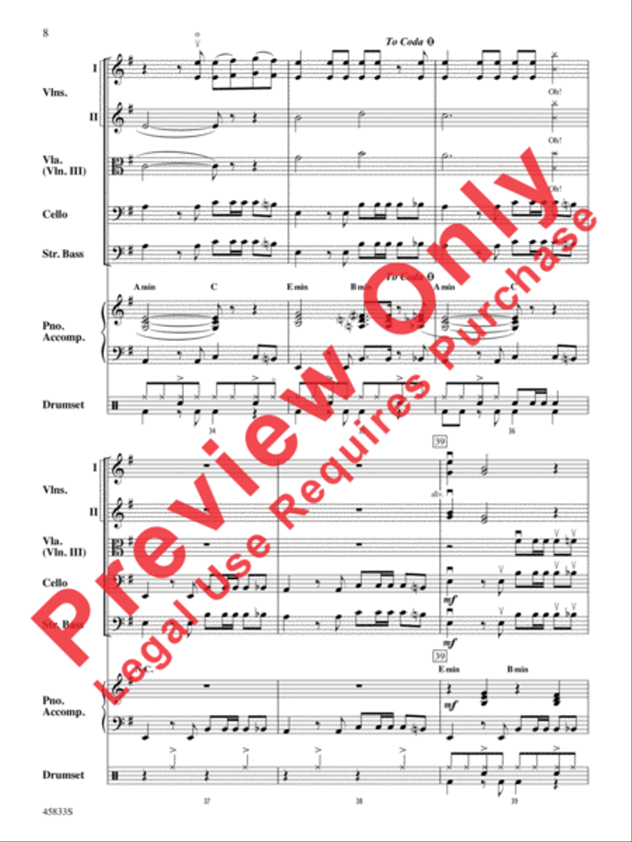 Cake by the Ocean String Orchestra scores gallery preview page 8