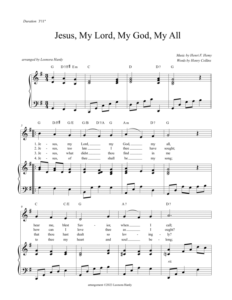 Jesus, My Lord, My God, My All Piano, Vocal, Guitar scores gallery preview page 1