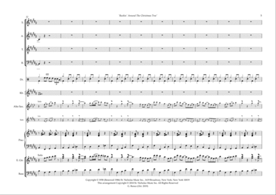 Rockin' Around The Christmas Tree 4-Part scores gallery preview page 5