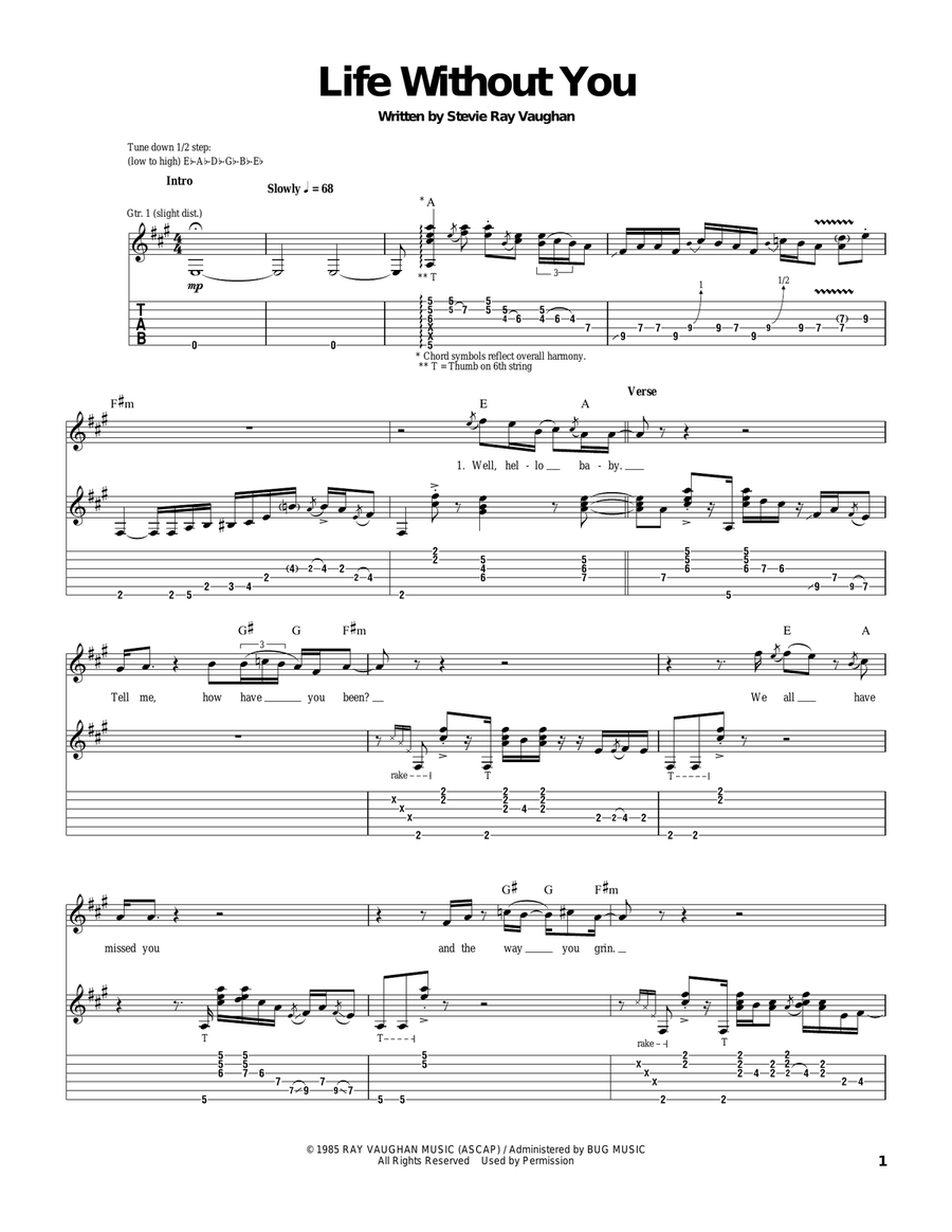 Life Without You Acoustic Guitar scores gallery preview page 1