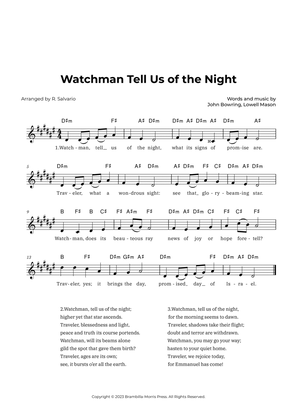 Watchman Tell Us of the Night (Key of D-Sharp Minor)