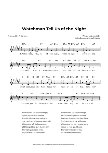 Watchman Tell Us of the Night (Key of D-Sharp Minor) image number null