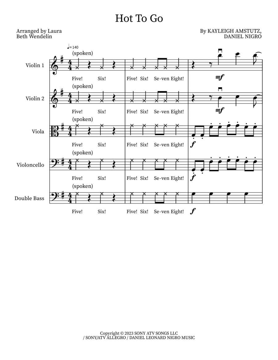 Hot To Go Cello scores gallery preview page 1