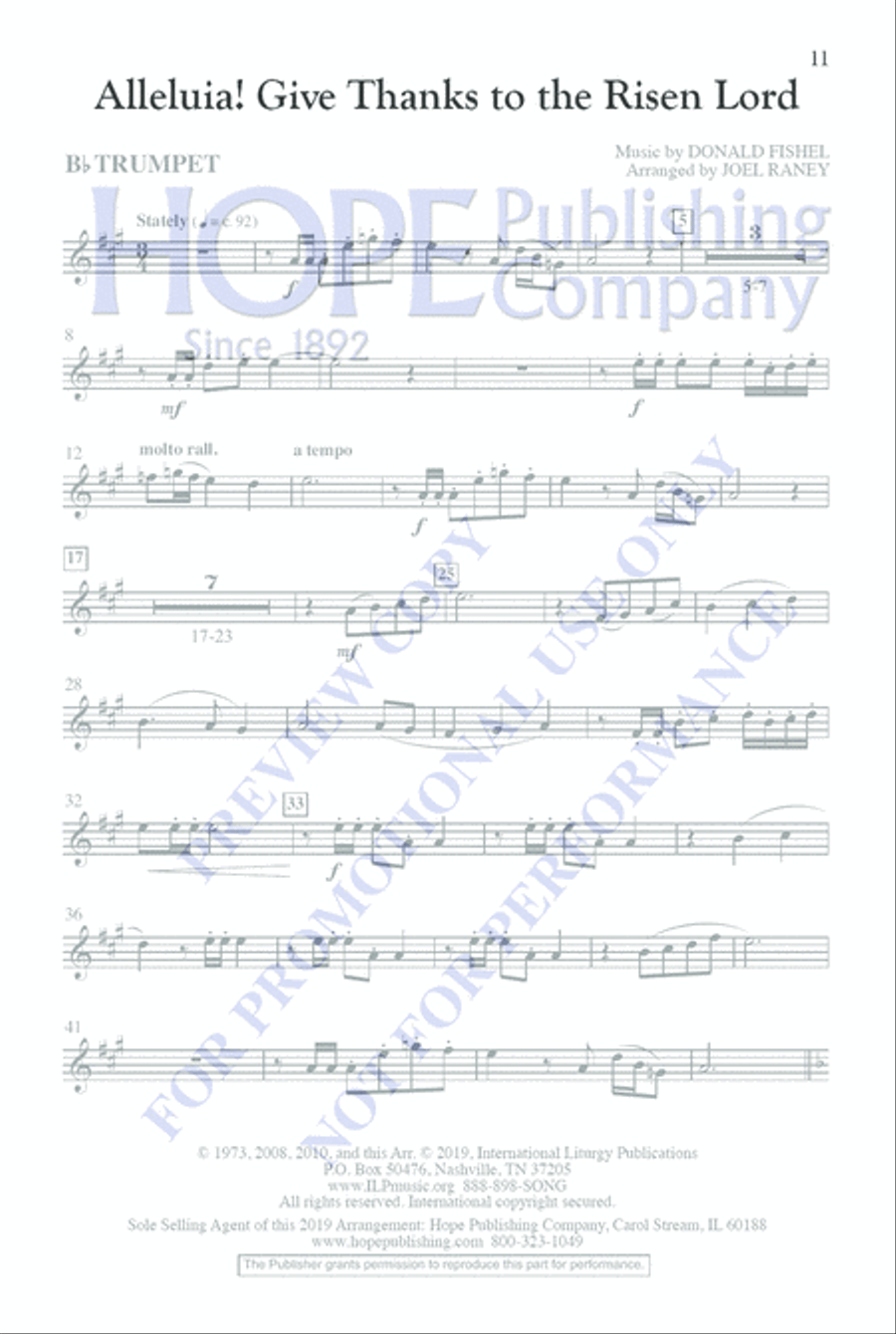 Alleluia! Give Thanks to the Risen Lord 4-Part scores gallery preview page 11