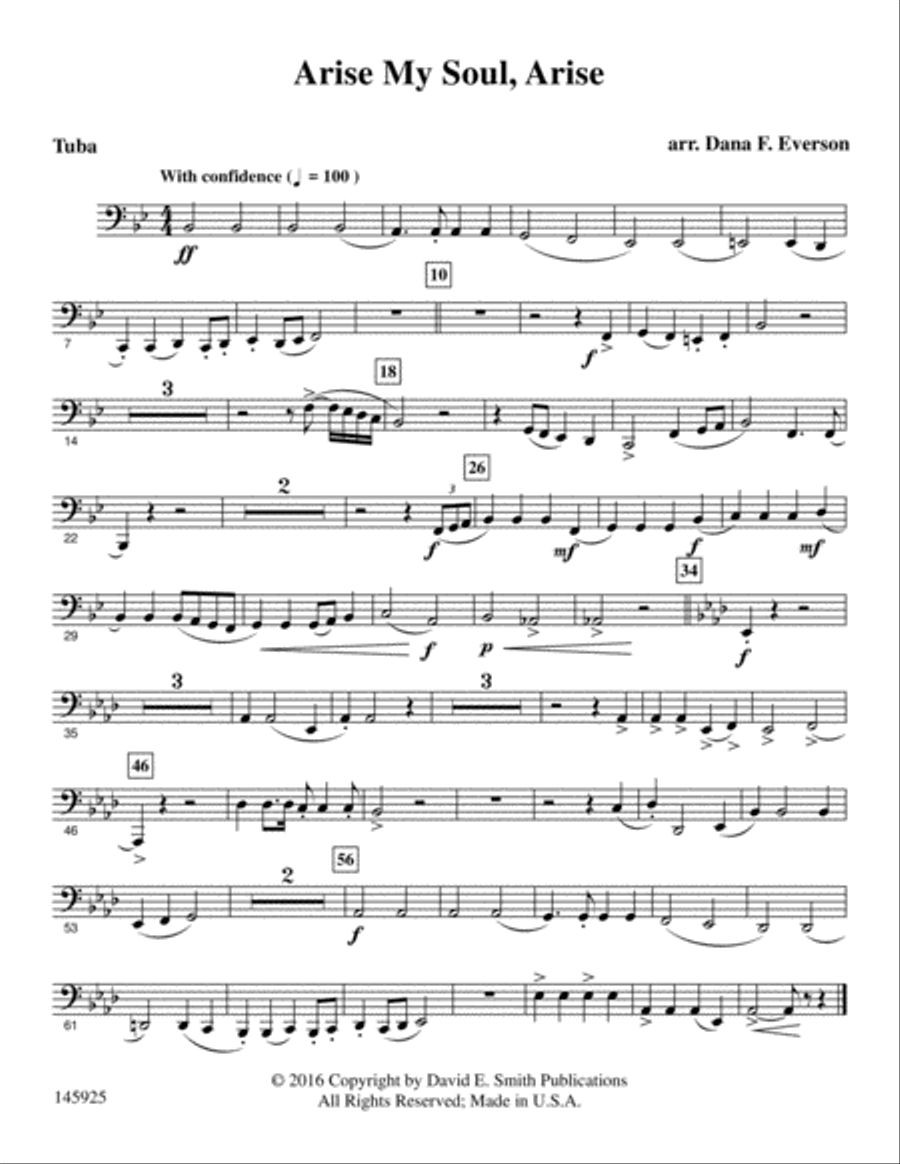 Arise, My Soul, Arise Brass Ensemble scores gallery preview page 16