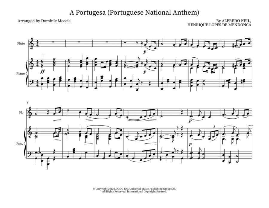 A Portugesa (Portuguese National Anthem) Woodwind Duet scores gallery preview page 1