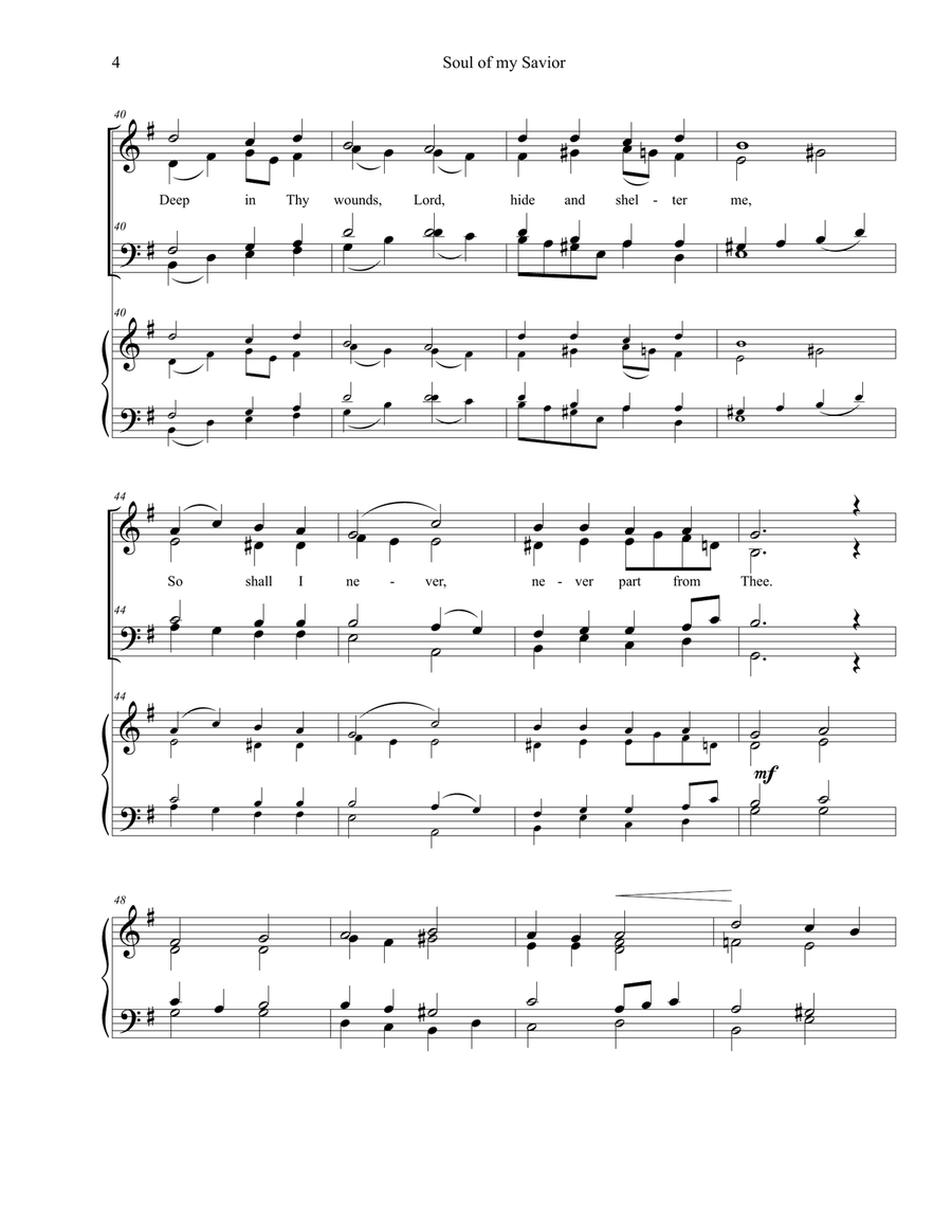 Soul of my Savior (Anima Christi) 4-Part scores gallery preview page 4