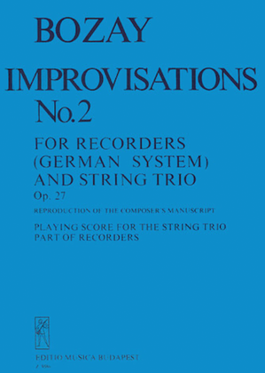 Book cover for Improvisations No. 2