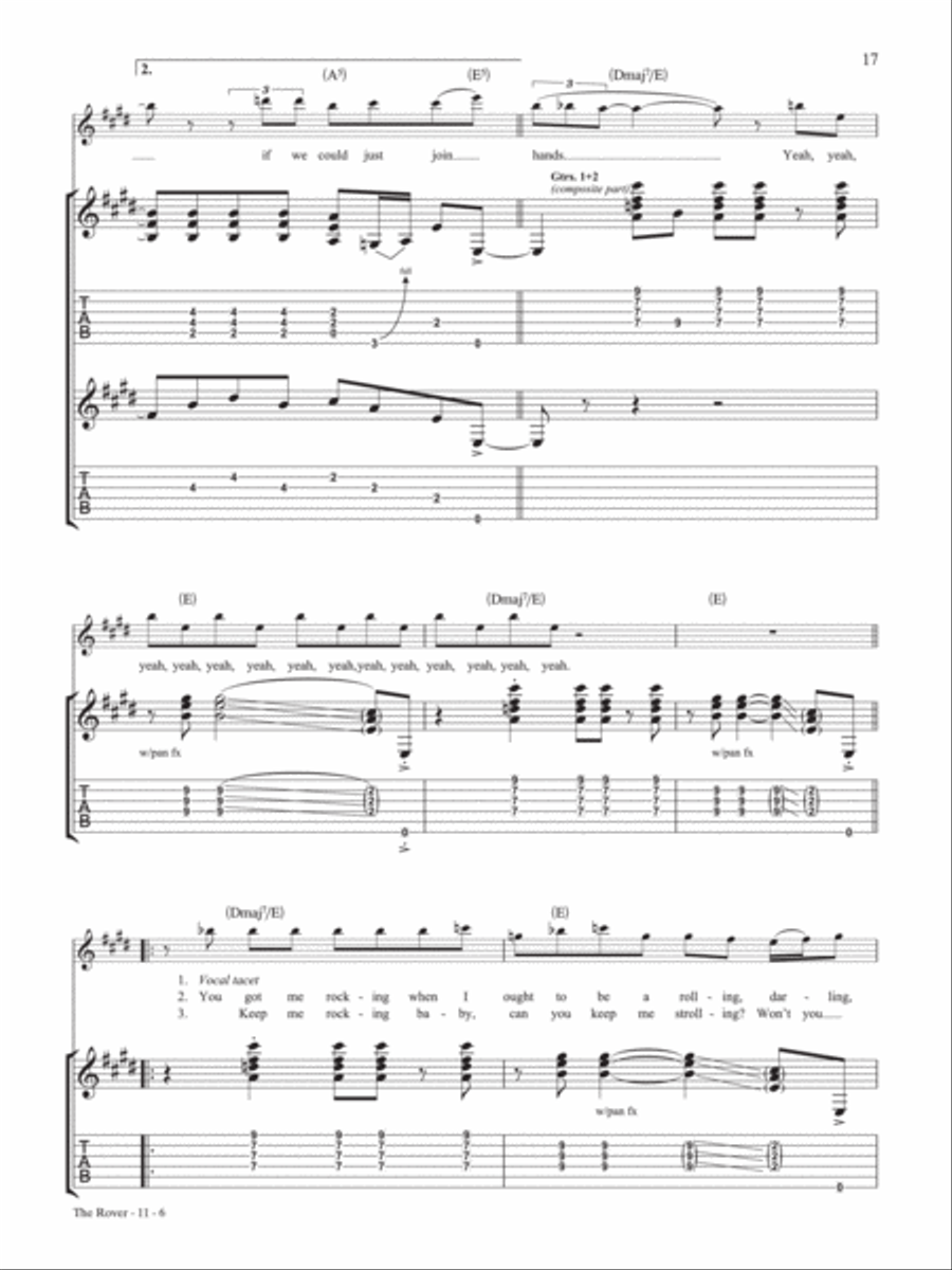 The Rover Guitar Tablature scores gallery preview page 6