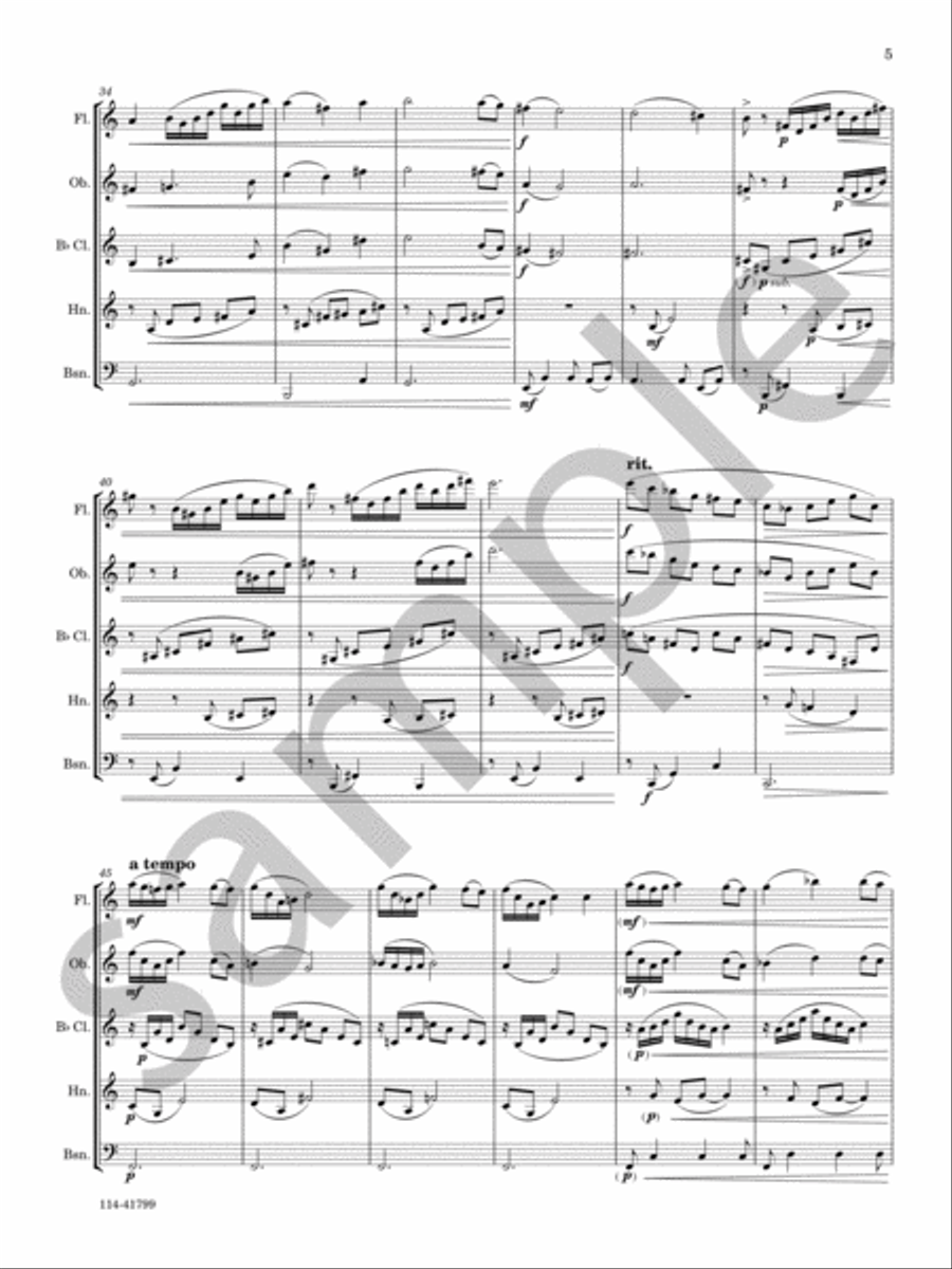 Reverie Woodwind Quintet scores gallery preview page 4