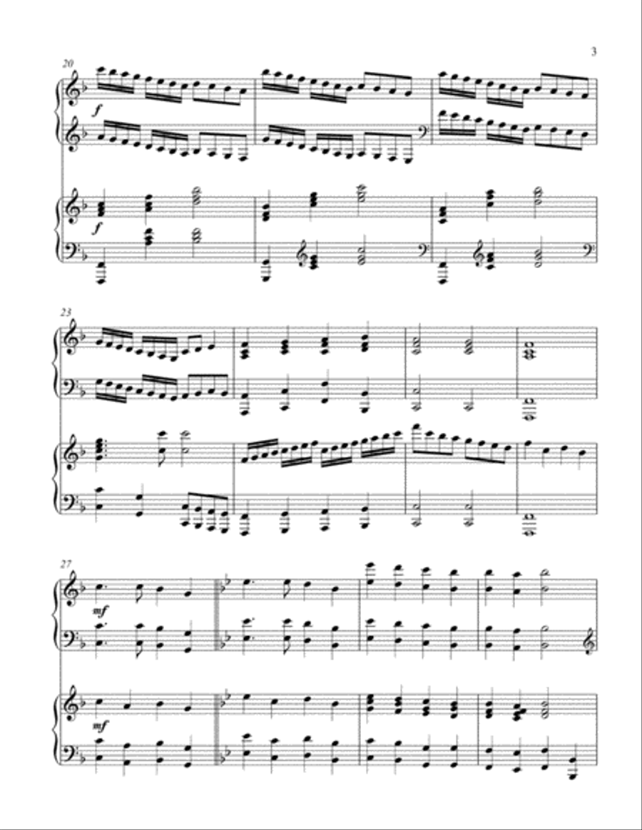 Angels Sing His Glory (2 piano duet) 2 Pianos, 4-Hands scores gallery preview page 4