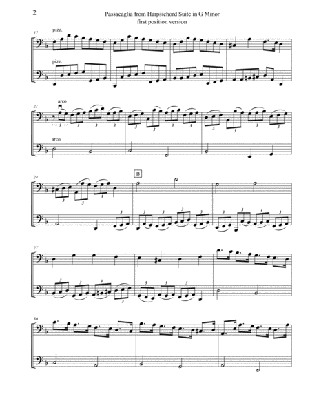 Passacaglia in G Minor Arranged for Two Cellos (cello duet, cello duo)
