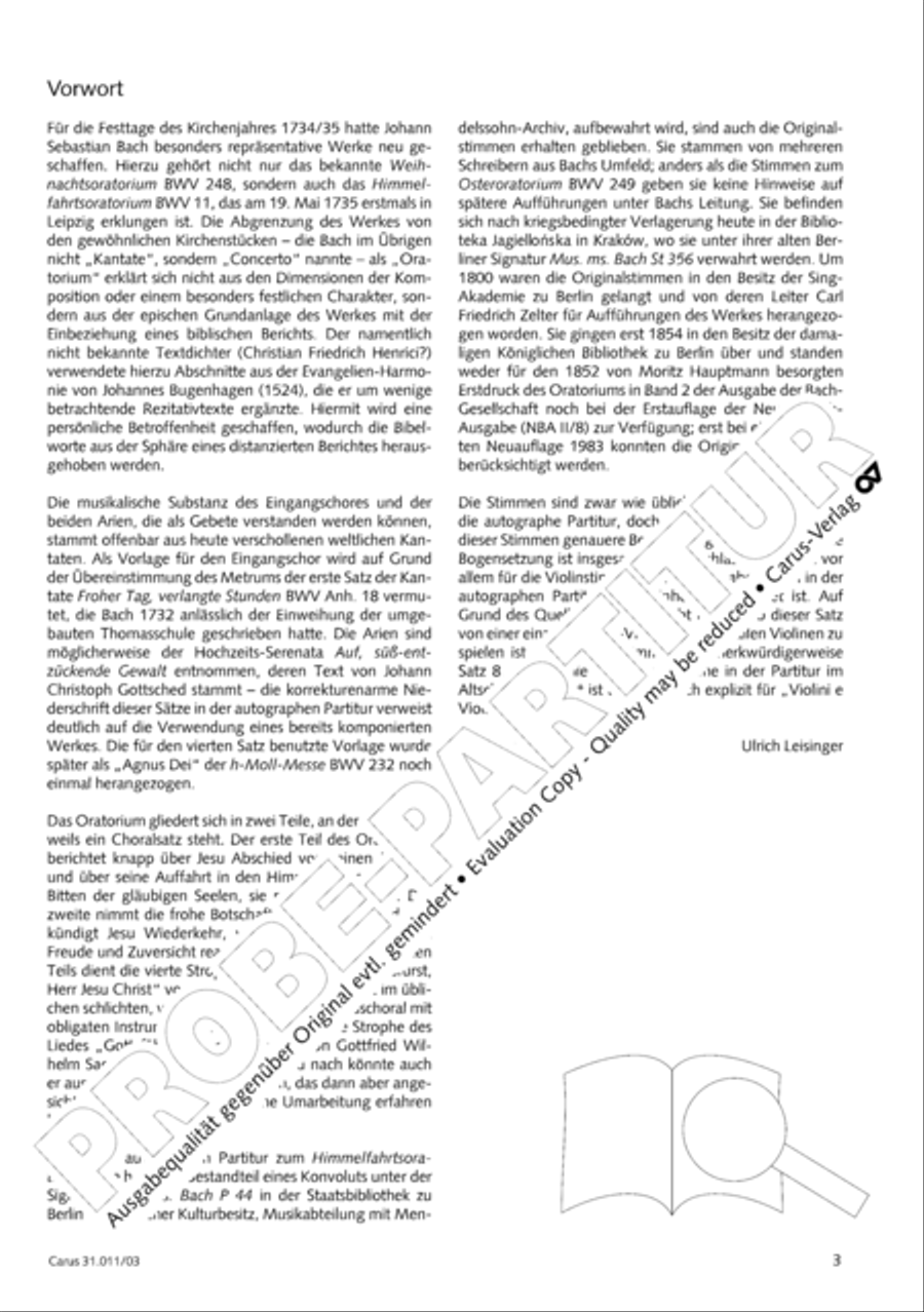 Lobet Gott in seinen Reichen (Himmelfahrtsoratorium) 4-Part scores gallery preview page 4