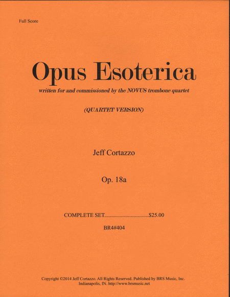 Jeff Cortazzo : Opus Esoterica, Op. 18a