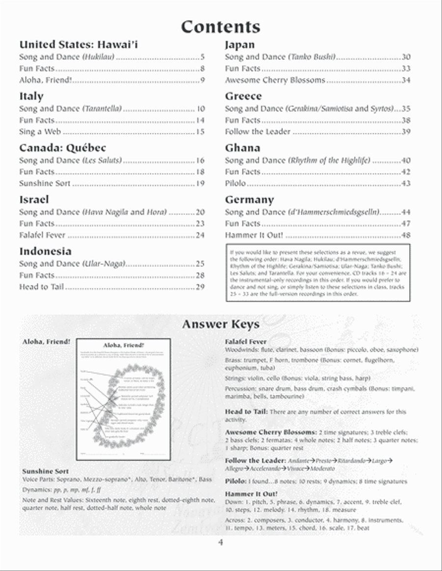 Sing and Dance Around the World Unison Choir scores gallery preview page 5