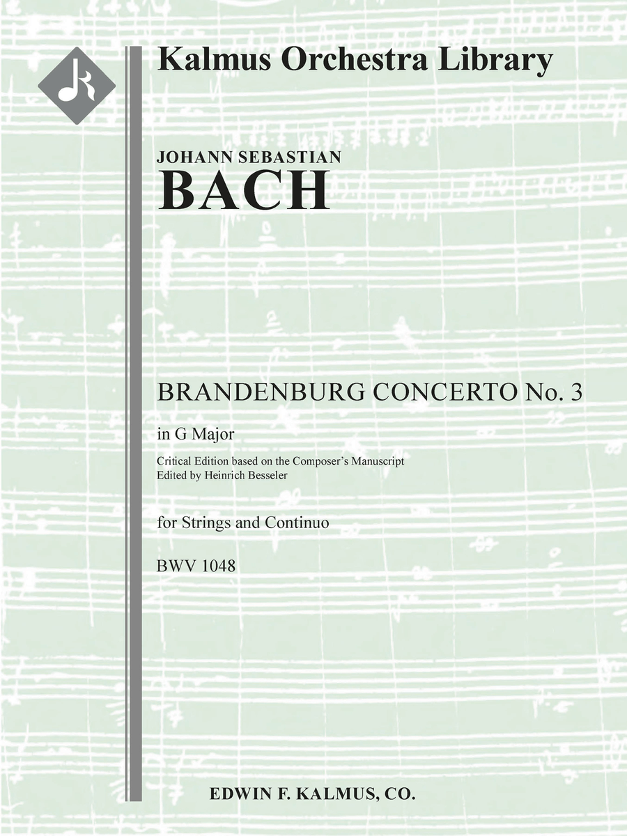 Brandenburg Concerto No. 3 in G, BWV 1048 (critical edition) String Orchestra scores gallery preview page 1