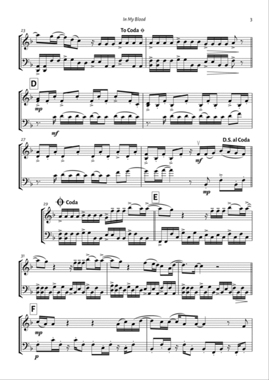 In My Blood String Duet scores gallery preview page 3