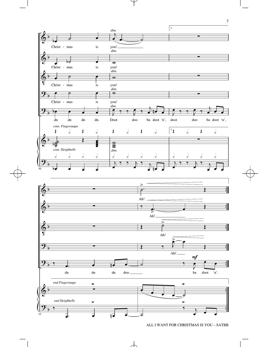 All I Want For Christmas Is You (arr. Roger Emerson) SATBarB scores gallery preview page 6