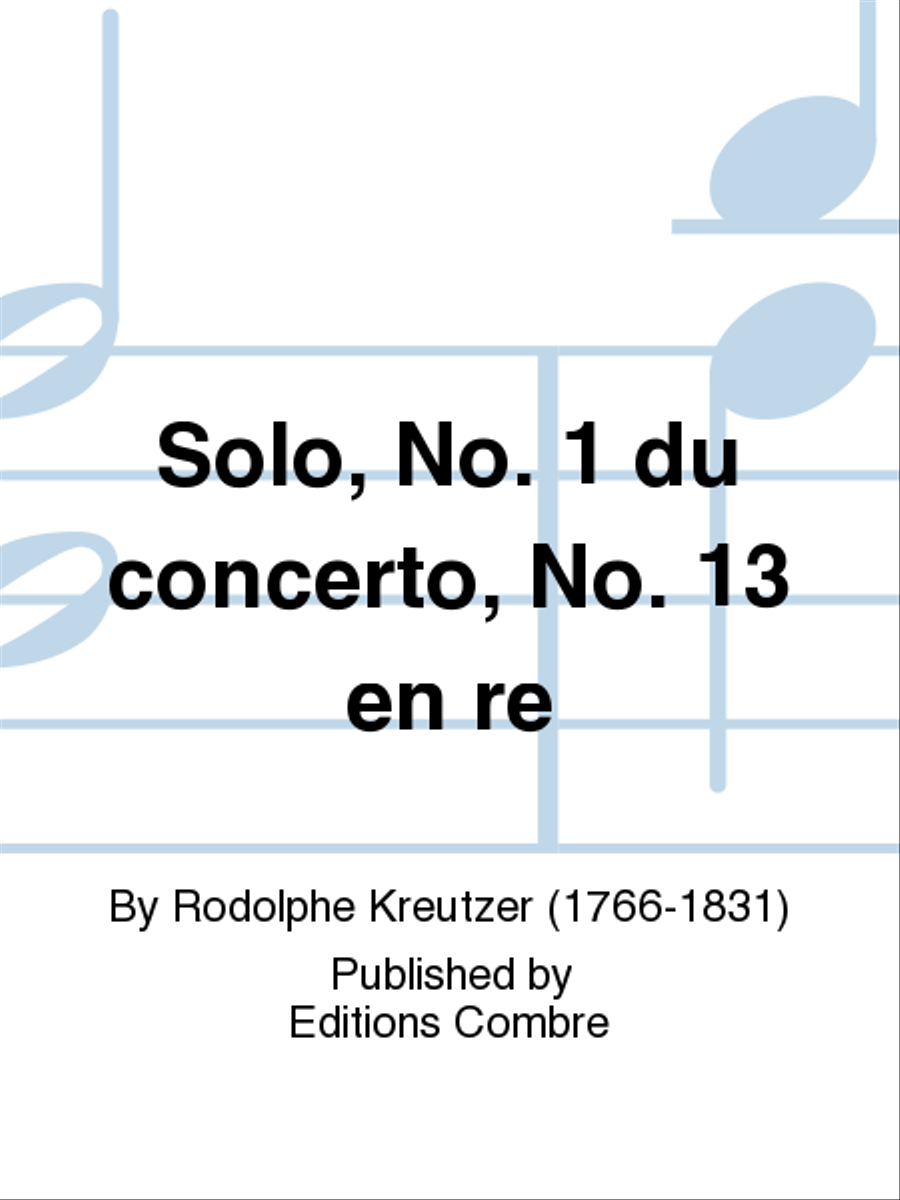 Concerto No. 13 en Re: solo no. 1 Violin Solo scores gallery preview page 1