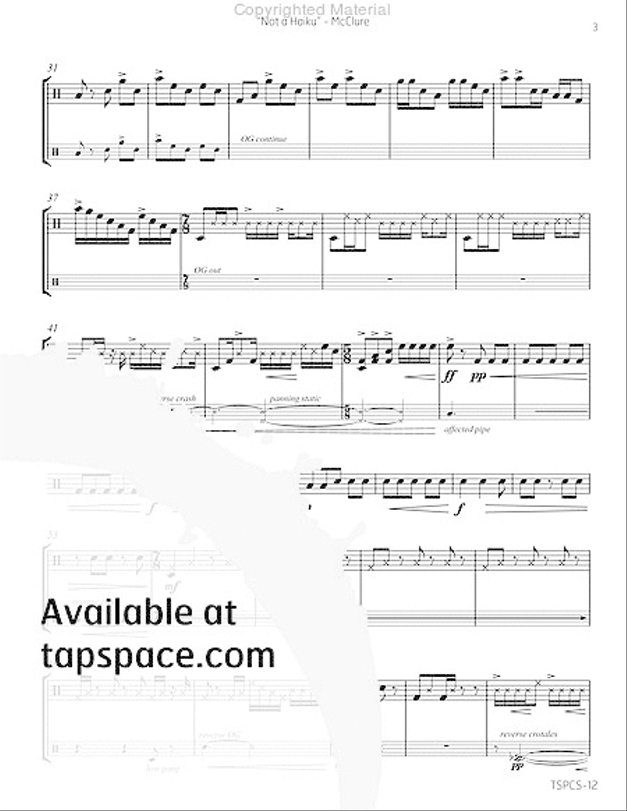 Integrated Elements No. 2 - Not a Haiku Percussion scores gallery preview page 6