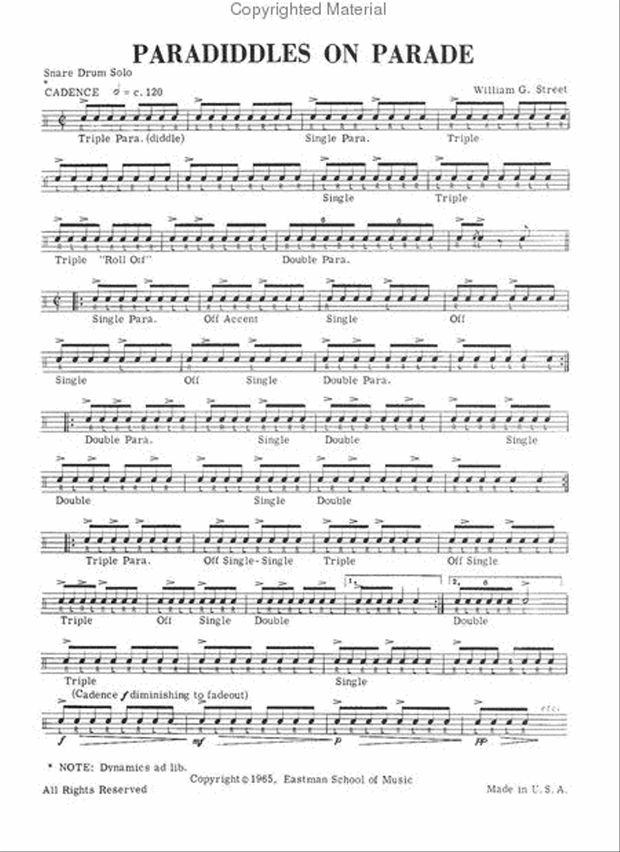 Paradiddles on Parade Paradiddles on Parade Percussion scores gallery preview page 2