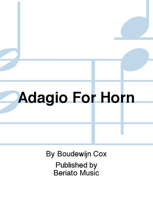 Book cover for Adagio For Horn
