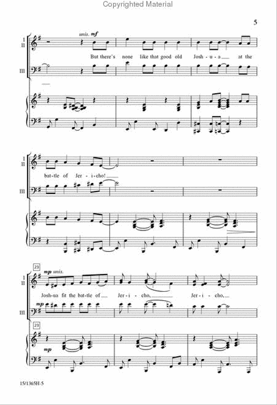 Joshua Fit the Battle of Jericho 3-Part scores gallery preview page 4