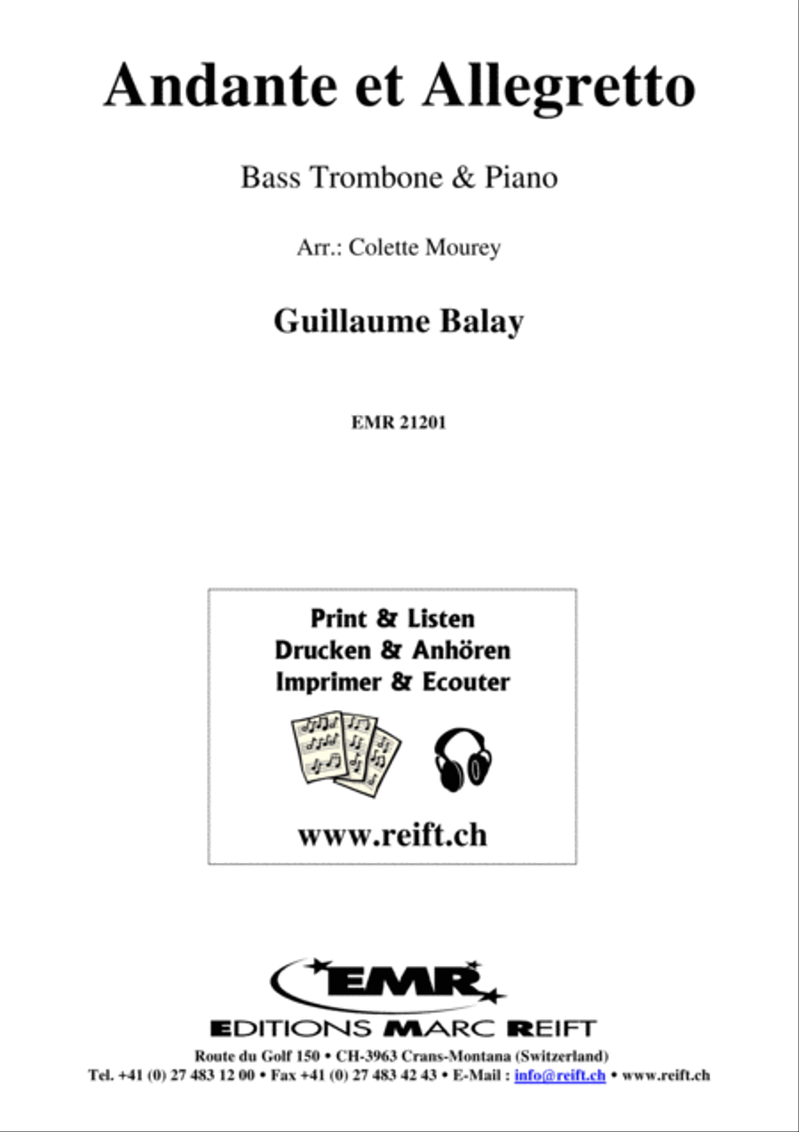 Andante et Allegretto Bass Trombone scores gallery preview page 2
